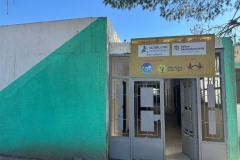 Der sanierte Eingangsbereich der Saleh-Damok-Schule